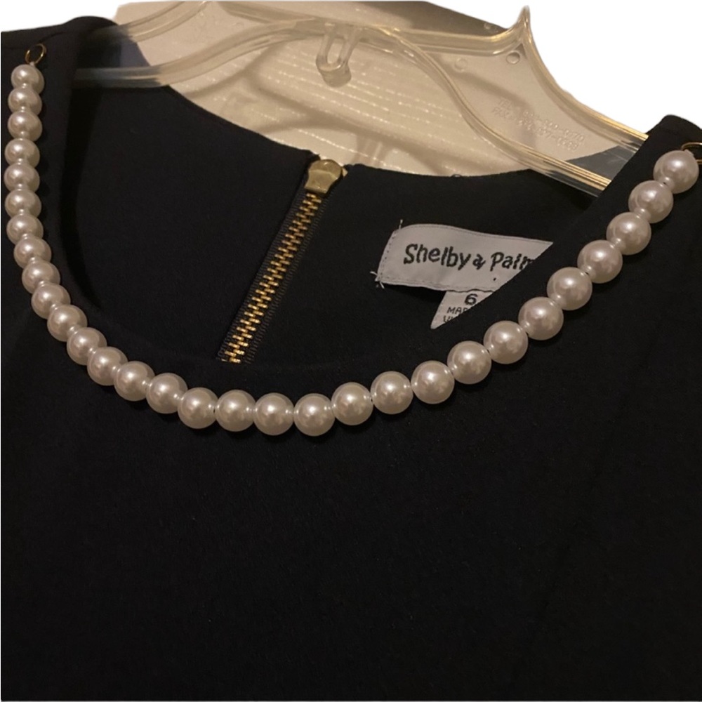 Shelby & Palmer Navy Pearl Necklace Sleeveless Dress - Picture 2 of 5